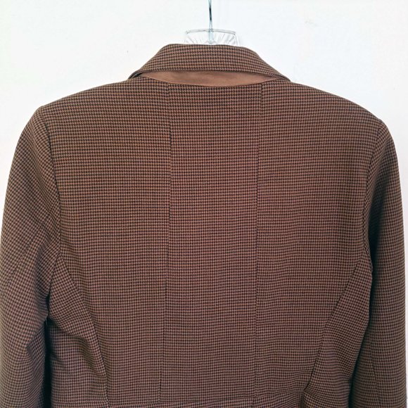Forever 21 Women's S Copper Lined Button Hounds Tooth Pattern Suit Coat Blazer - Picture 7 of 12